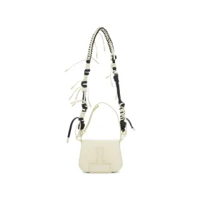 Skeleton Binder Crossbody Bag in Beige