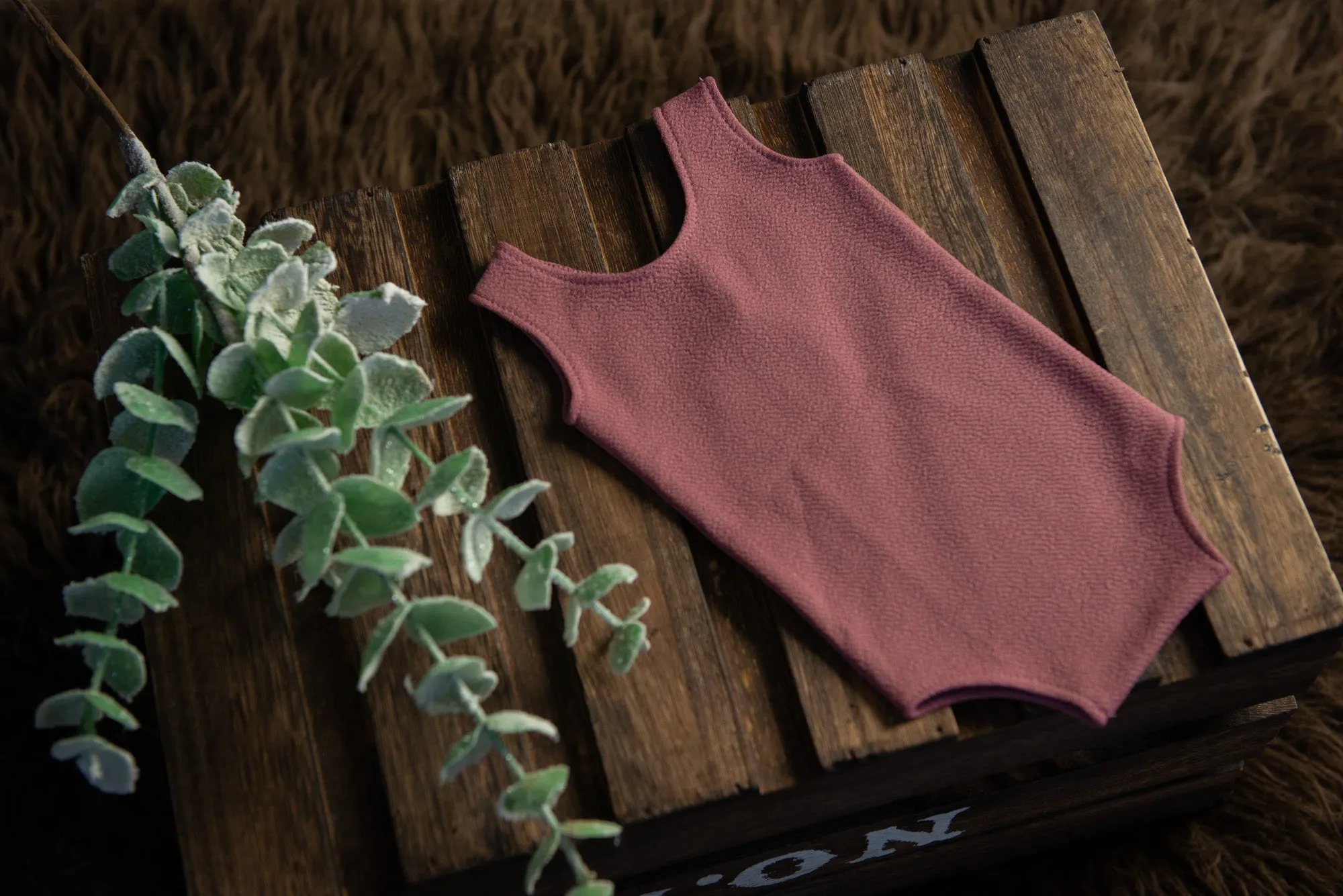 Sleeveless Stitch Romper - Textured - Mauve