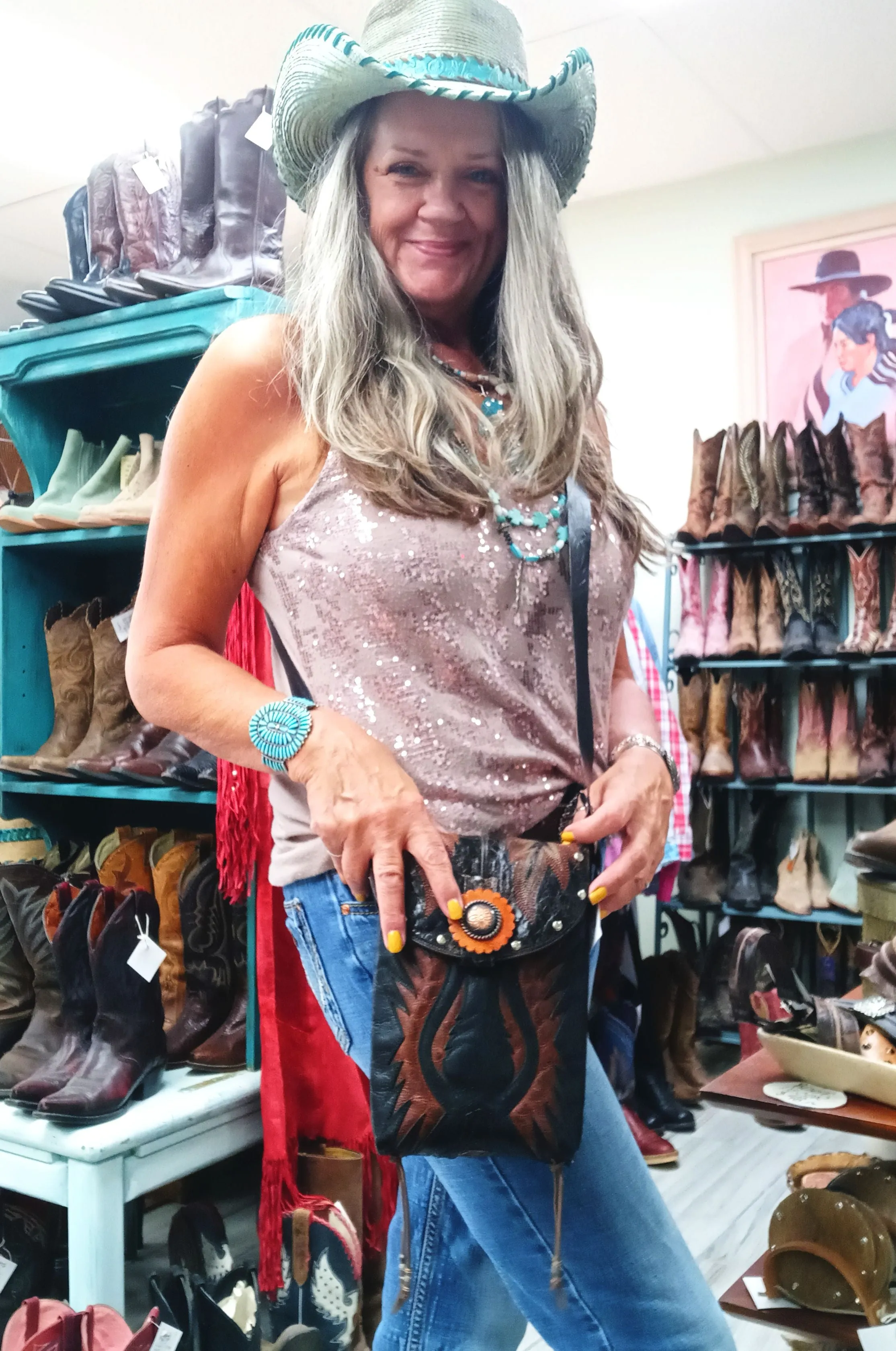 Small Concealed Carry Purse with Fringe CB110