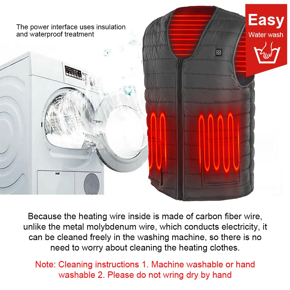 Smart USB Heated Vest Unisex Electric Heating Jacket Vest for Outdoor Camping