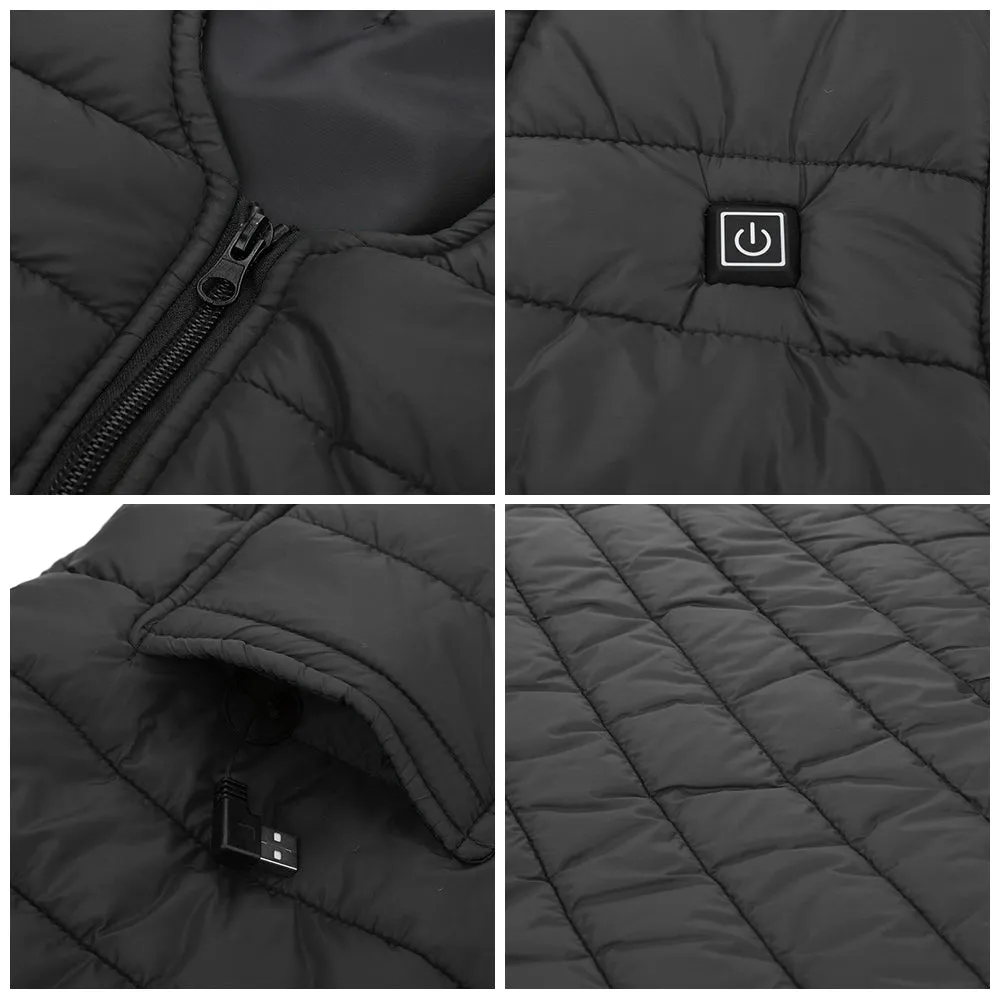 Smart USB Heated Vest Unisex Electric Heating Jacket Vest for Outdoor Camping