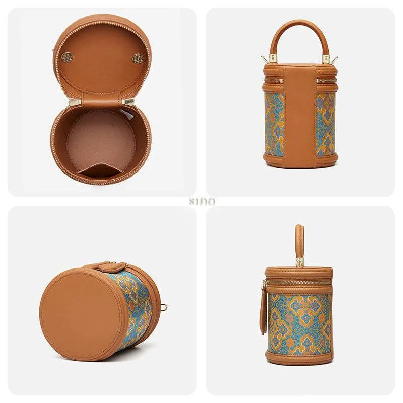 Song Brocade Vintage Ruyi Bucket Bag Crossbody Bag