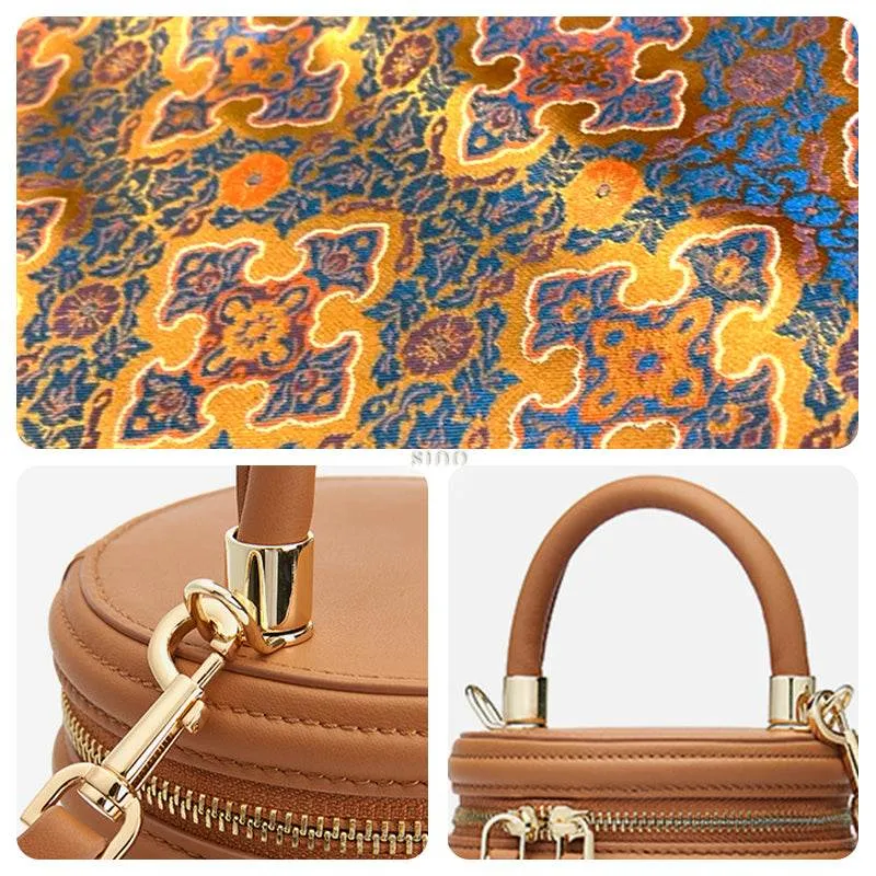 Song Brocade Vintage Ruyi Bucket Bag Crossbody Bag