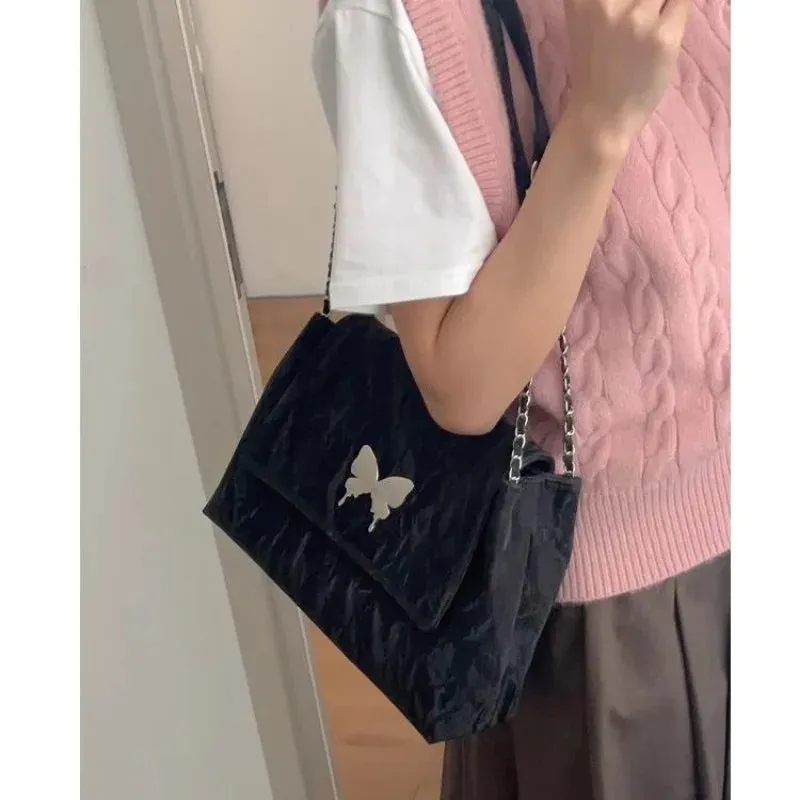 TAVIMART  -  Aesthetic Shoulder Bag for Women Elegant Butterfly Leather Luxury Fashion Tote Bag Harajuku Style Designer Female Handbag