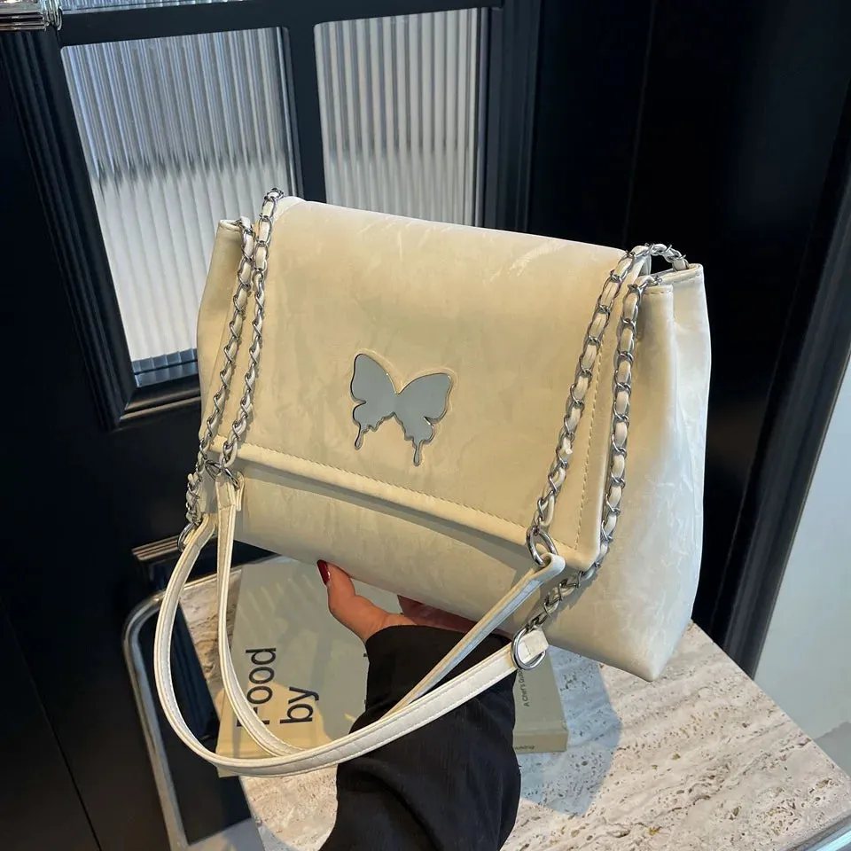 TAVIMART  -  Aesthetic Shoulder Bag for Women Elegant Butterfly Leather Luxury Fashion Tote Bag Harajuku Style Designer Female Handbag
