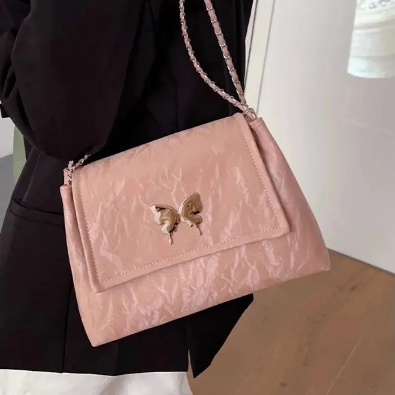 TAVIMART  -  Aesthetic Shoulder Bag for Women Elegant Butterfly Leather Luxury Fashion Tote Bag Harajuku Style Designer Female Handbag