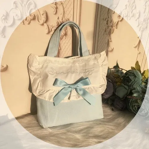 TAVIMART  -  Lolita Bag Girls Vintage Letter Embroidery Hand Bag Sweet Fungus Design Canvas Bags for Women Elegant Bolso Mujer Сумка