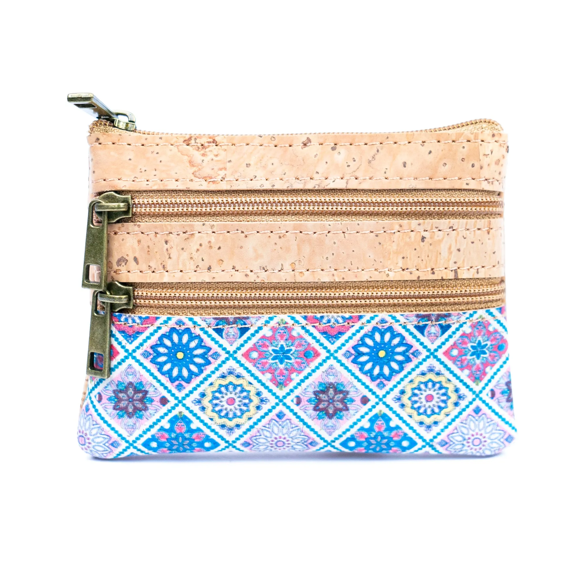 Triple-Zip Ladies' Mini Coin Pouch with Exclusive Printed Designs BAG-2326