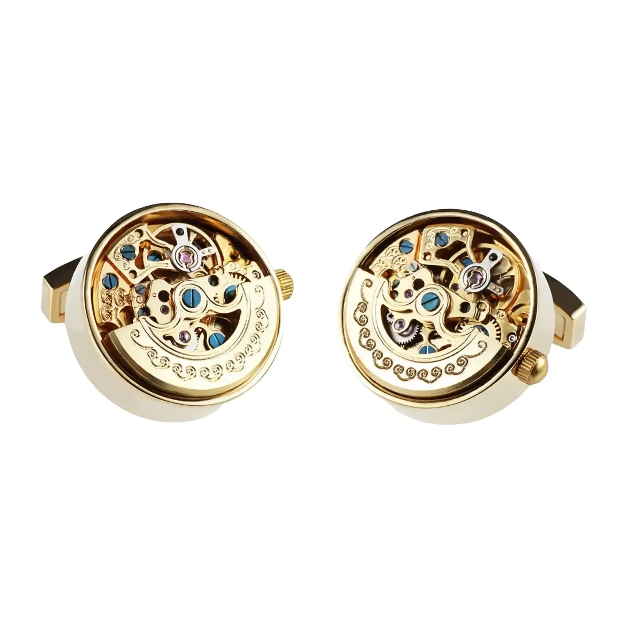 Watch Movement Cufflinks - Gold