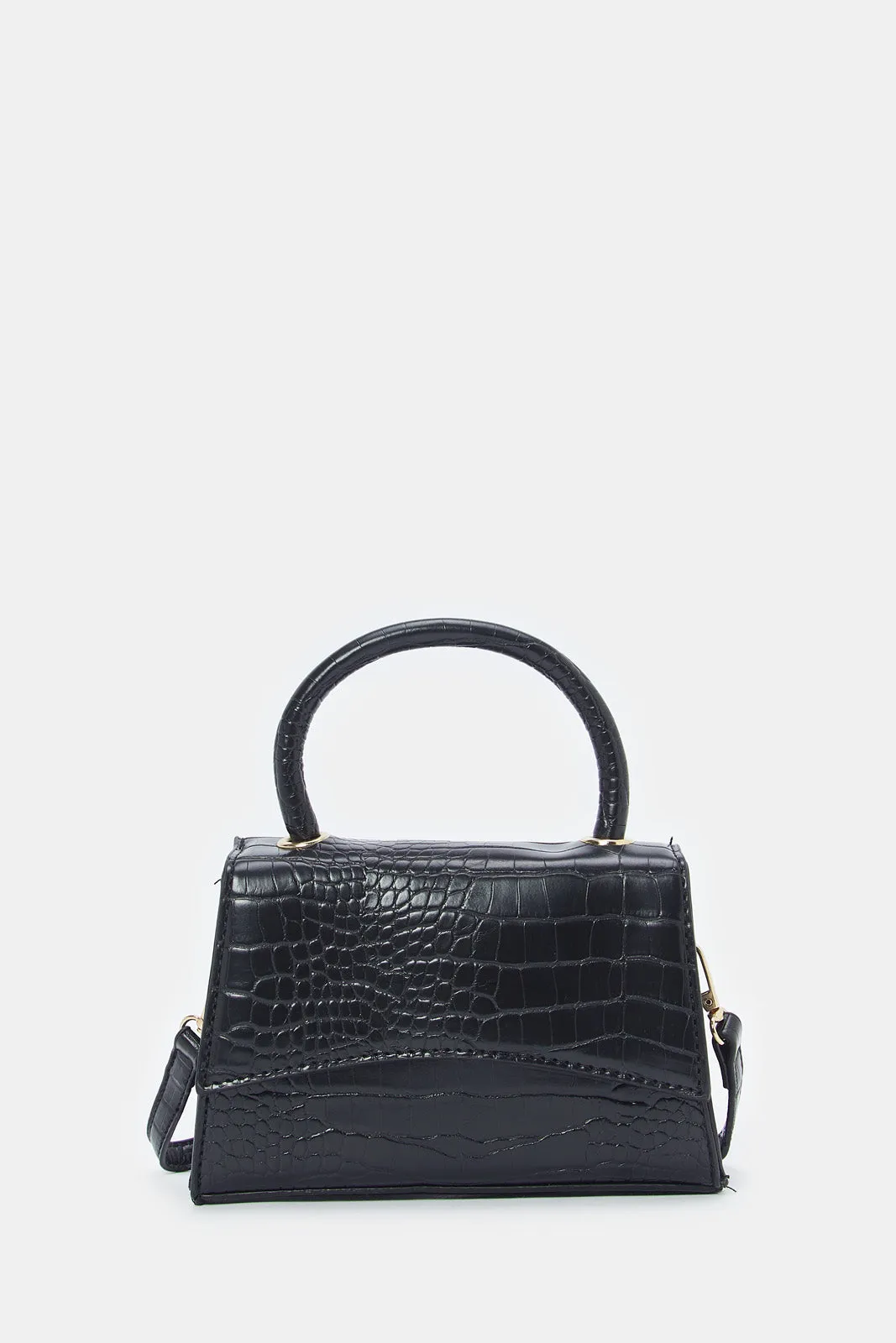 Women Black Textured Crossbody Bag