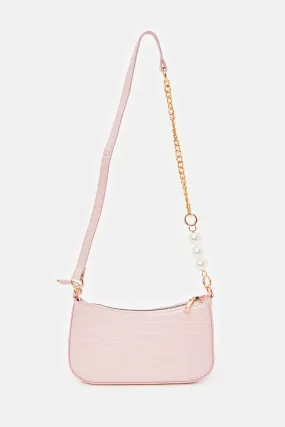 Women Pink Baguette Bag