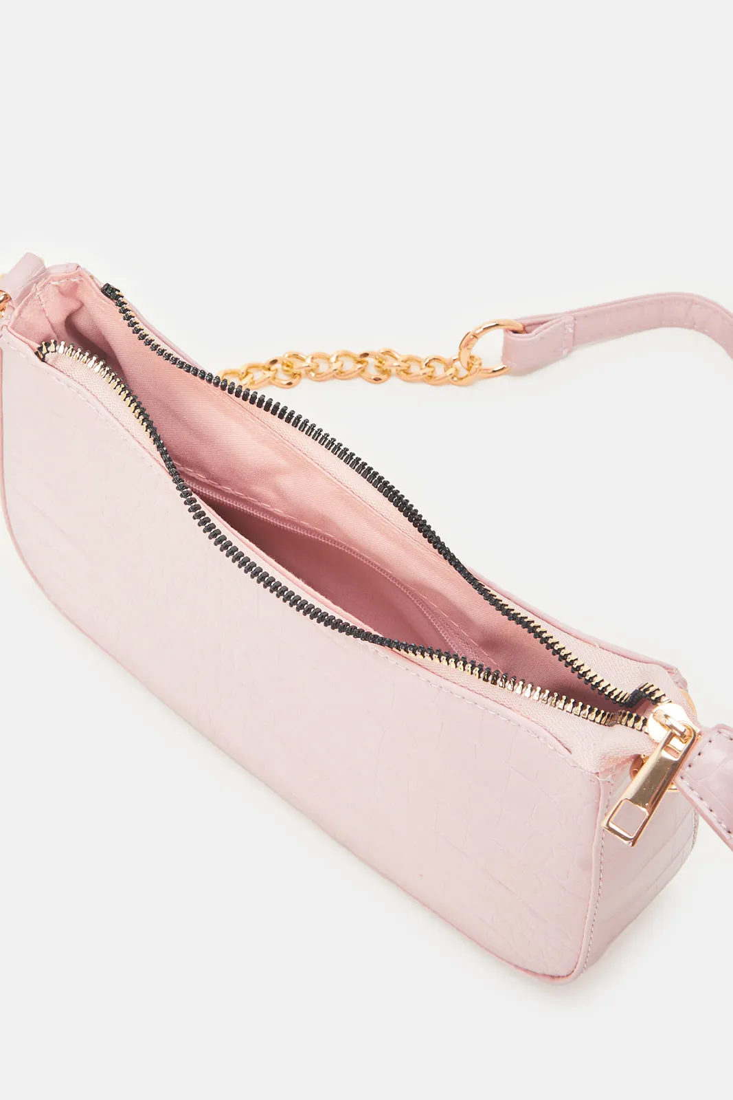 Women Pink Baguette Bag