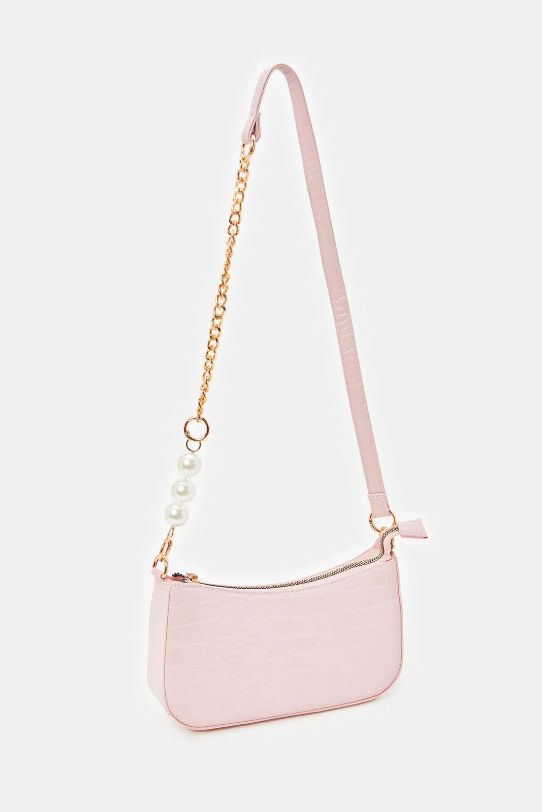 Women Pink Baguette Bag