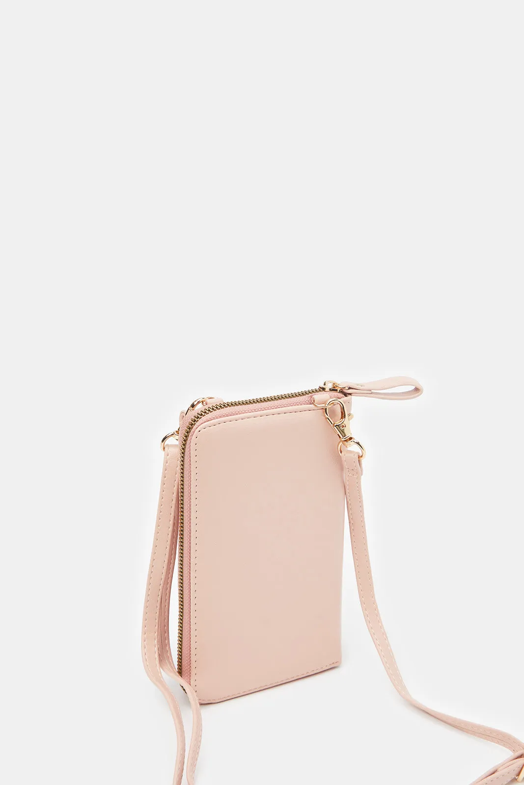 Women Pink Textured Mobile Purse