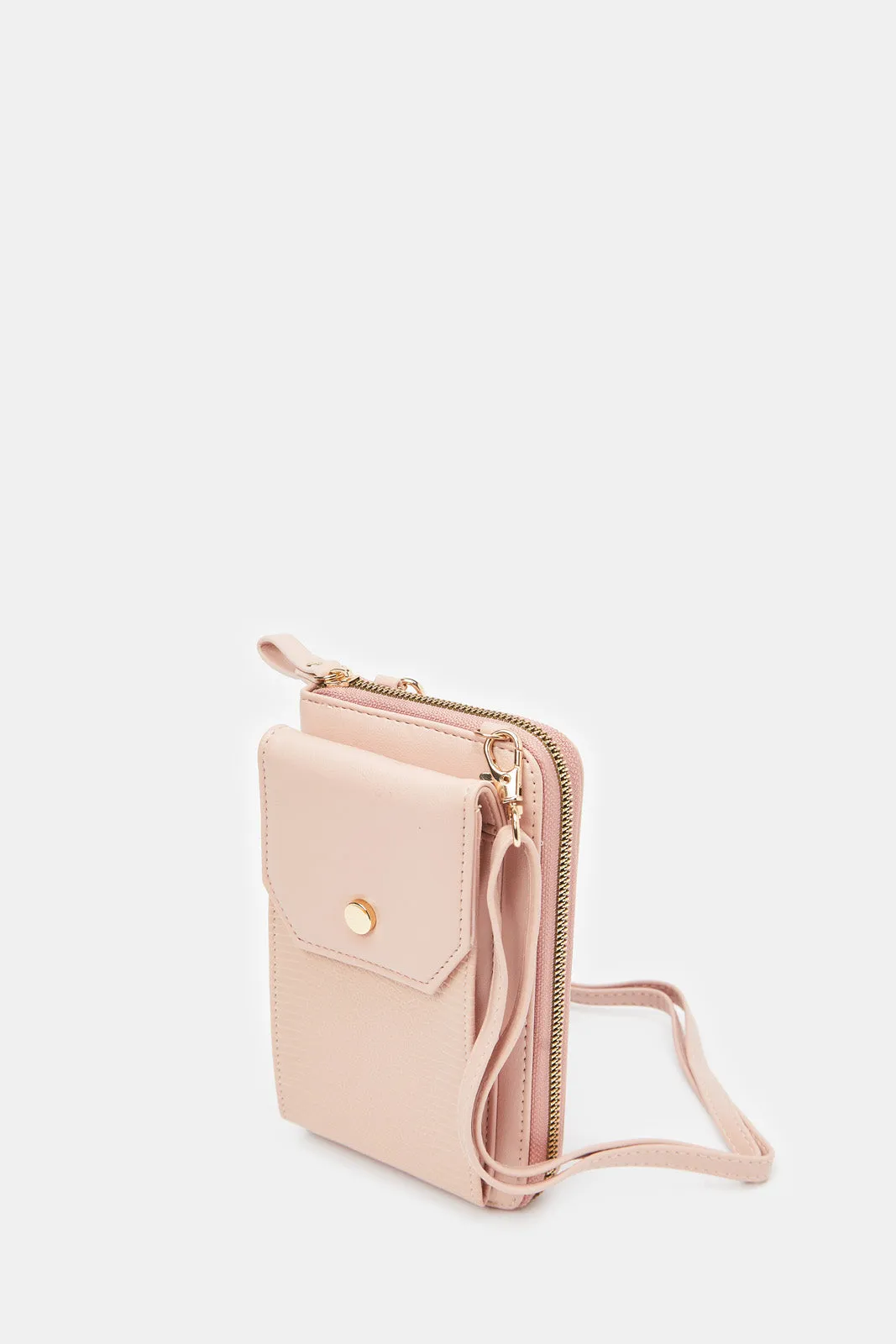Women Pink Textured Mobile Purse