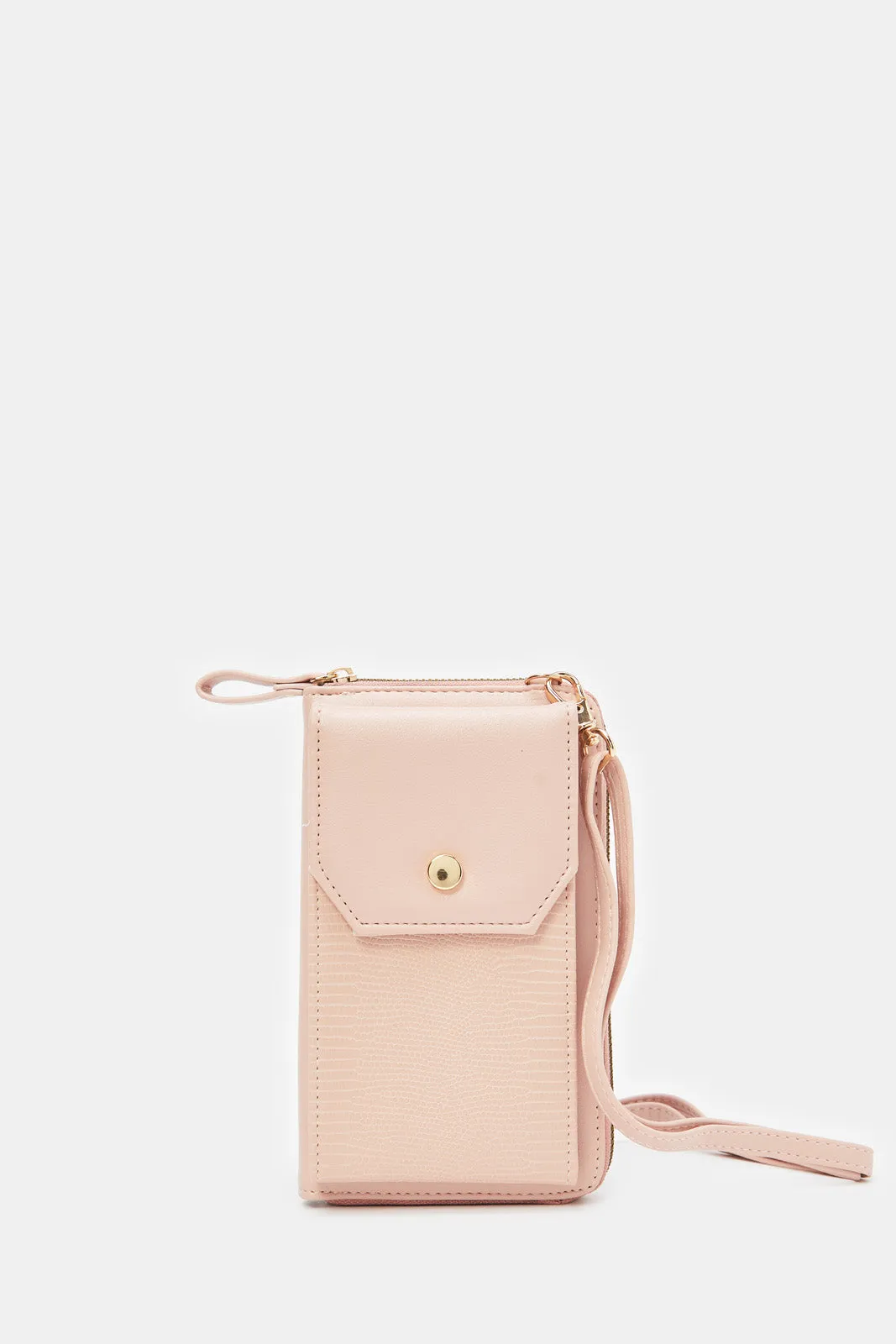 Women Pink Textured Mobile Purse